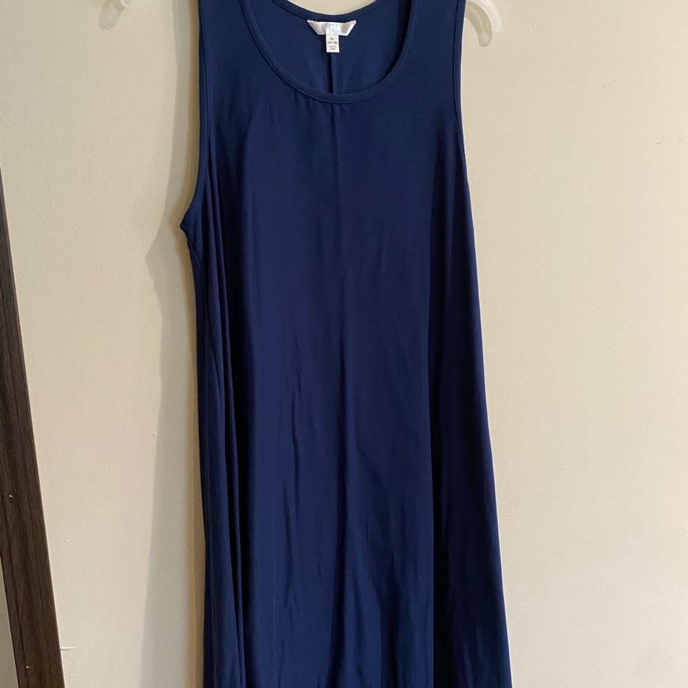 Time and Tru Navy Blue Scoop Neck Maxi Dress